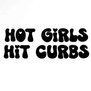Hot Girls Hit Curbs Decal - Durable Vehicle Exterior Decoration with Easy Installation for Personalization