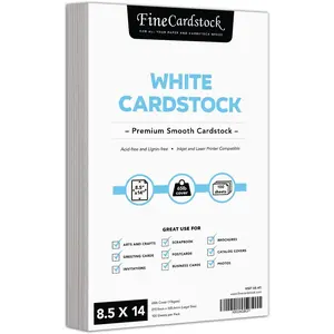8 1/2 x 14" White Legal Size Card Stock Paper - Premium Smooth 65lb Cover Cardstock - Perfect for Documents, Programs, Menus Printing | 100 Sheets Per Pack