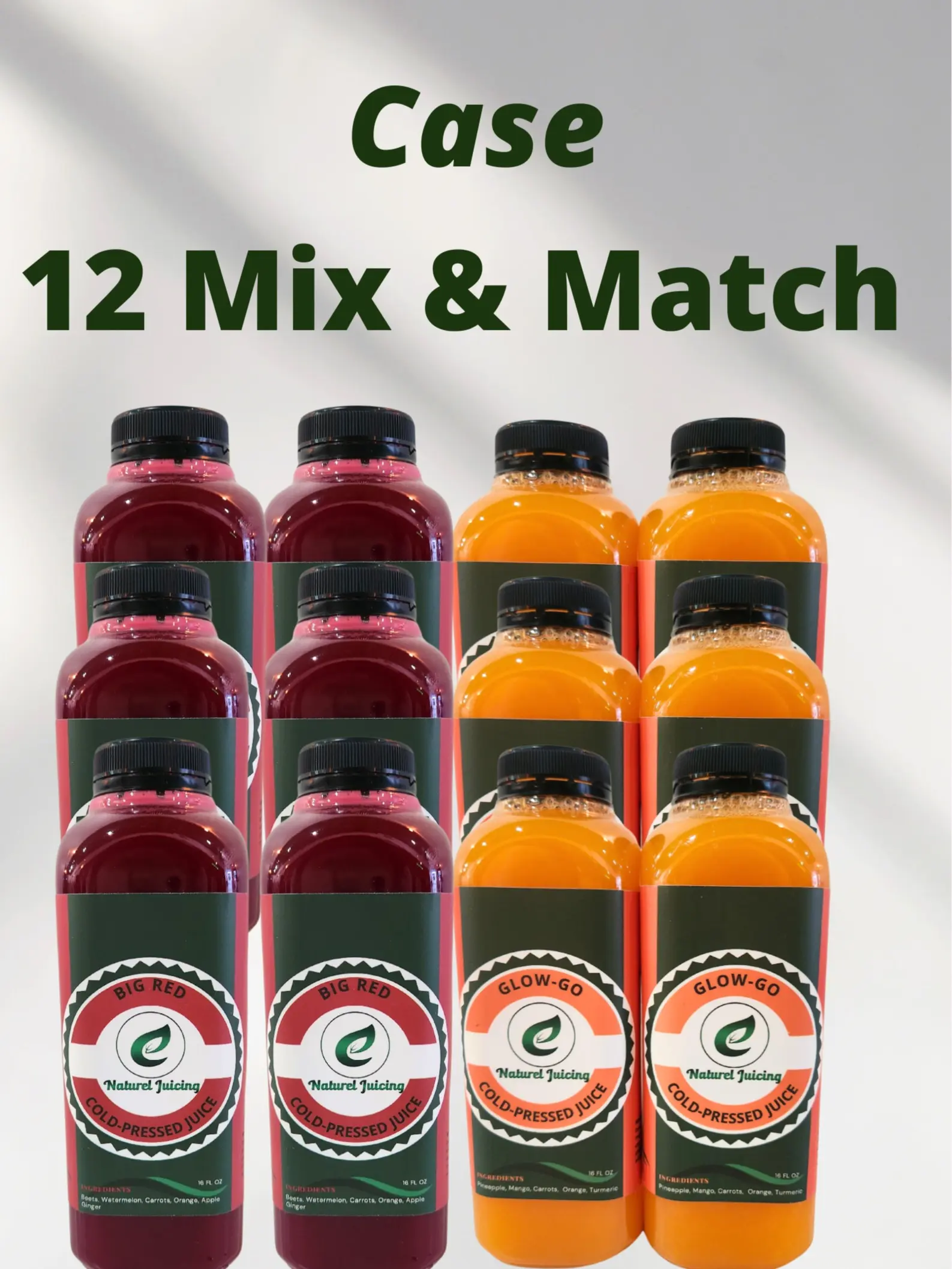 12 Mix & Match with Pineapple Mango Carrots Orange watermelon beets ginger apple in Vitamins A C B6 K Beta Carotene Supports Skin Vision Bone Cardiovascular Health