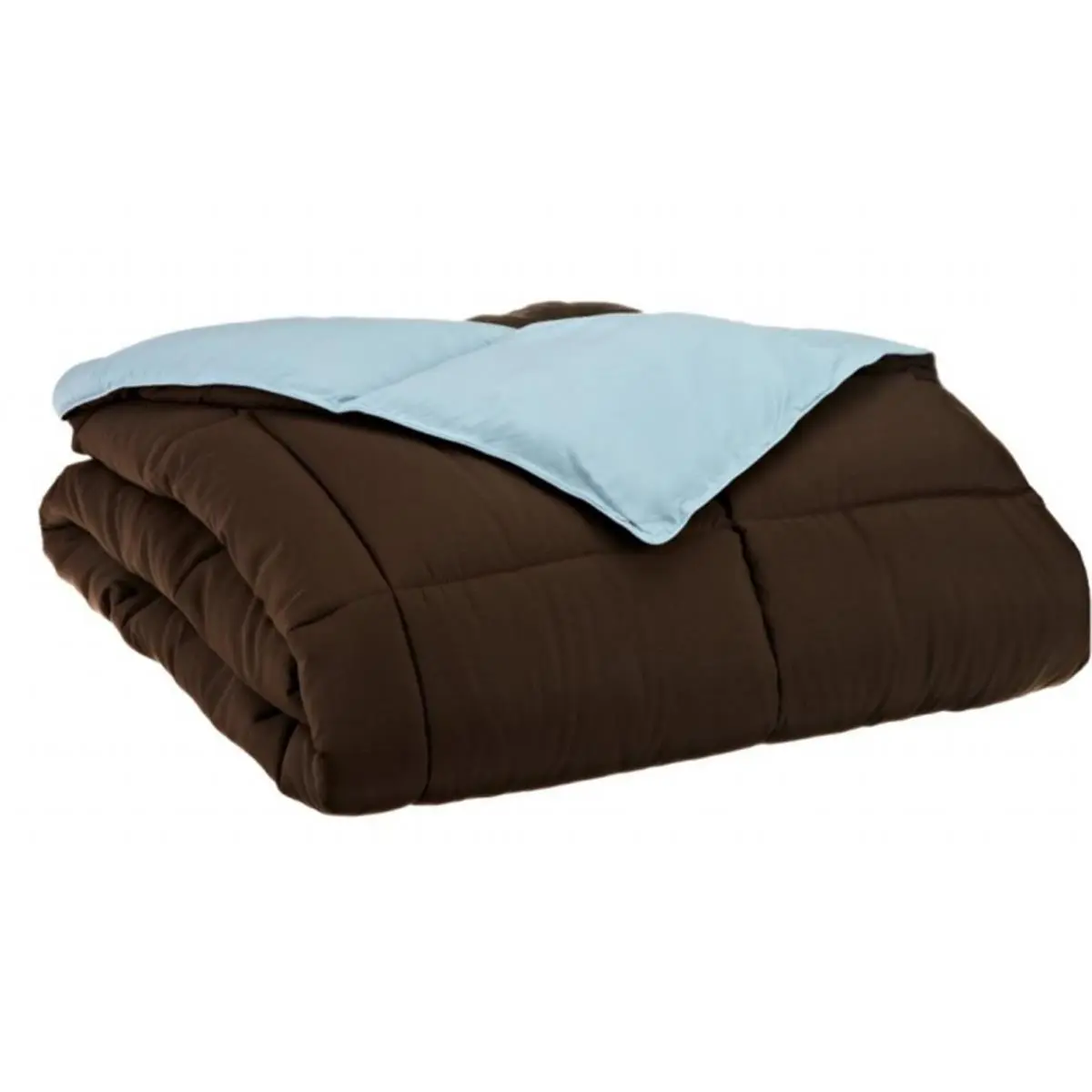 All Season Down Alternative Reversible Comforter Twin/Twin XL-Chocolate/Sky Blue