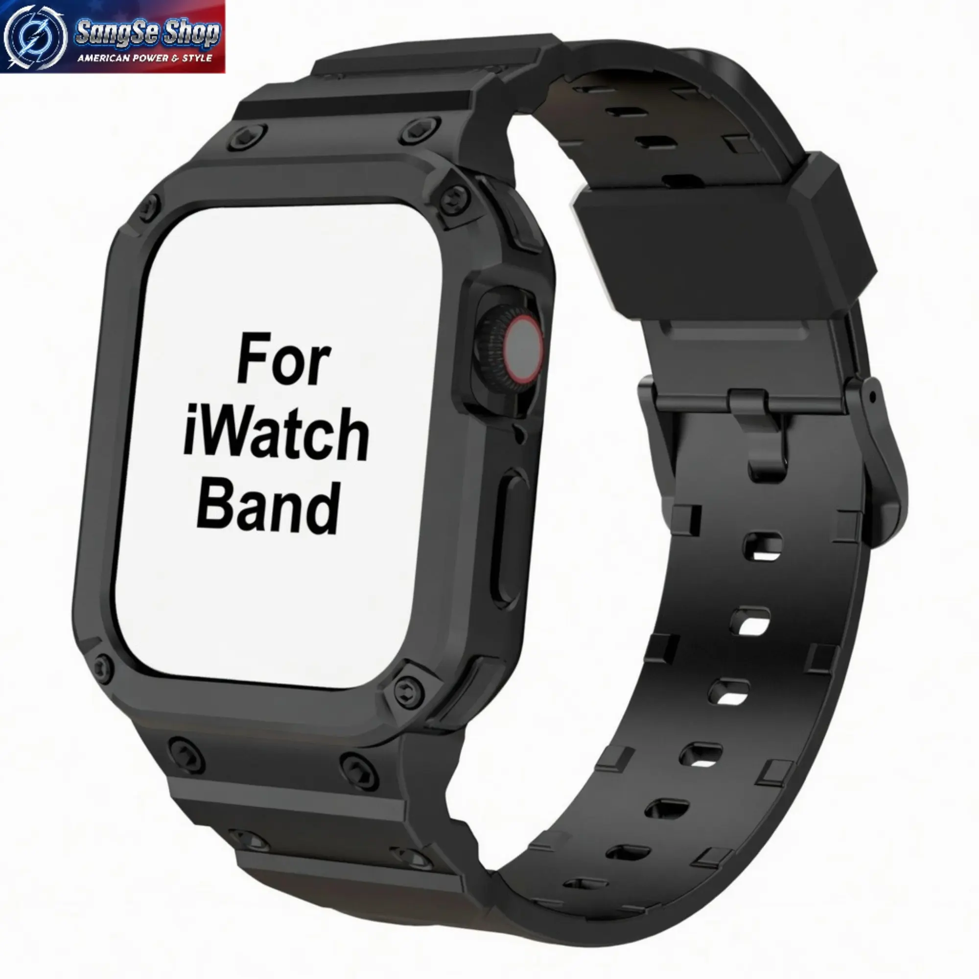 Rugged 2-in-1 Apple Watch Case and Band 2026 Trend Shockproof TPU Protective Strap Integrated Sport Watchband Compatible with Apple Watch Series 1–11 Ultra SE 38–49mm Durable Outdoor Armor Cover for Fitness Training Daily Wear and Adventure Use