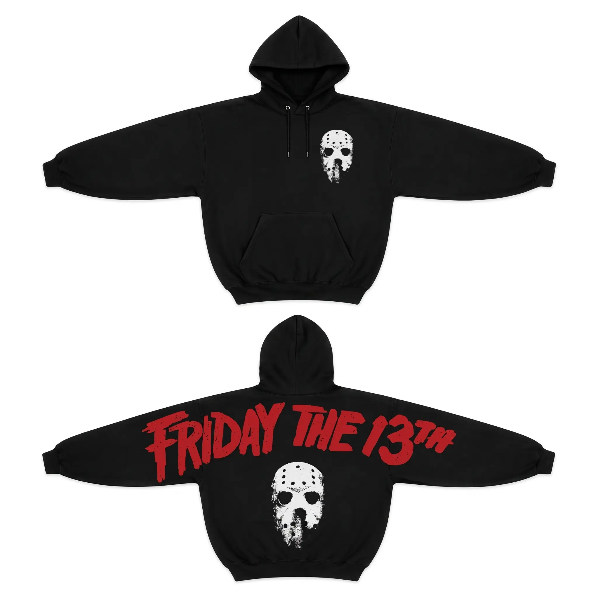 Friday the 13th Jason Voorhees Hoodie, Jason Mask Shirt, Horror Movie Fan Gift Halloween Arm to Arm Hoodie, Horror Arm to Arm Jason Voorhees