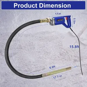 1500W Handheld Concrete Vibrating Tool, 13,000 VPM Portable Cement Vibrating Tool with 6.6ft Cable