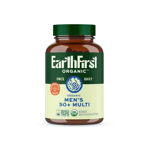 EarthFirst Organic Men's 50+ Multi Once Daily - 19 Essential Nutrients for Prostate Health & Strong Bones - 30 Tablets