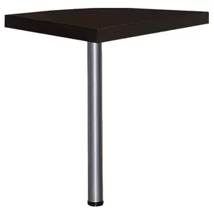 Skylar Square Corner Table, Cappuccino Finish with Silver Hardware, L-Shape Indoor Home Furniture for Living Spaces