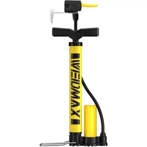 Bike Pump Portable, Bike Tire Inflator, Bicycle Hand Air Pump with Presta and Schrader, Ball Pump Inflator Bicycle Floor Pump Suitable for Baby Stroller Tires, Balls, Road and Mountain Bikes