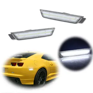 2pcs Clear Lens Rear Side Marker lamps Light White LED Lamps For 2010 2011 2012 2013 2014 2015 Chevrolet Camaro, Replace OEM# 92195248 92246253 9224-6252 & 9224-6253