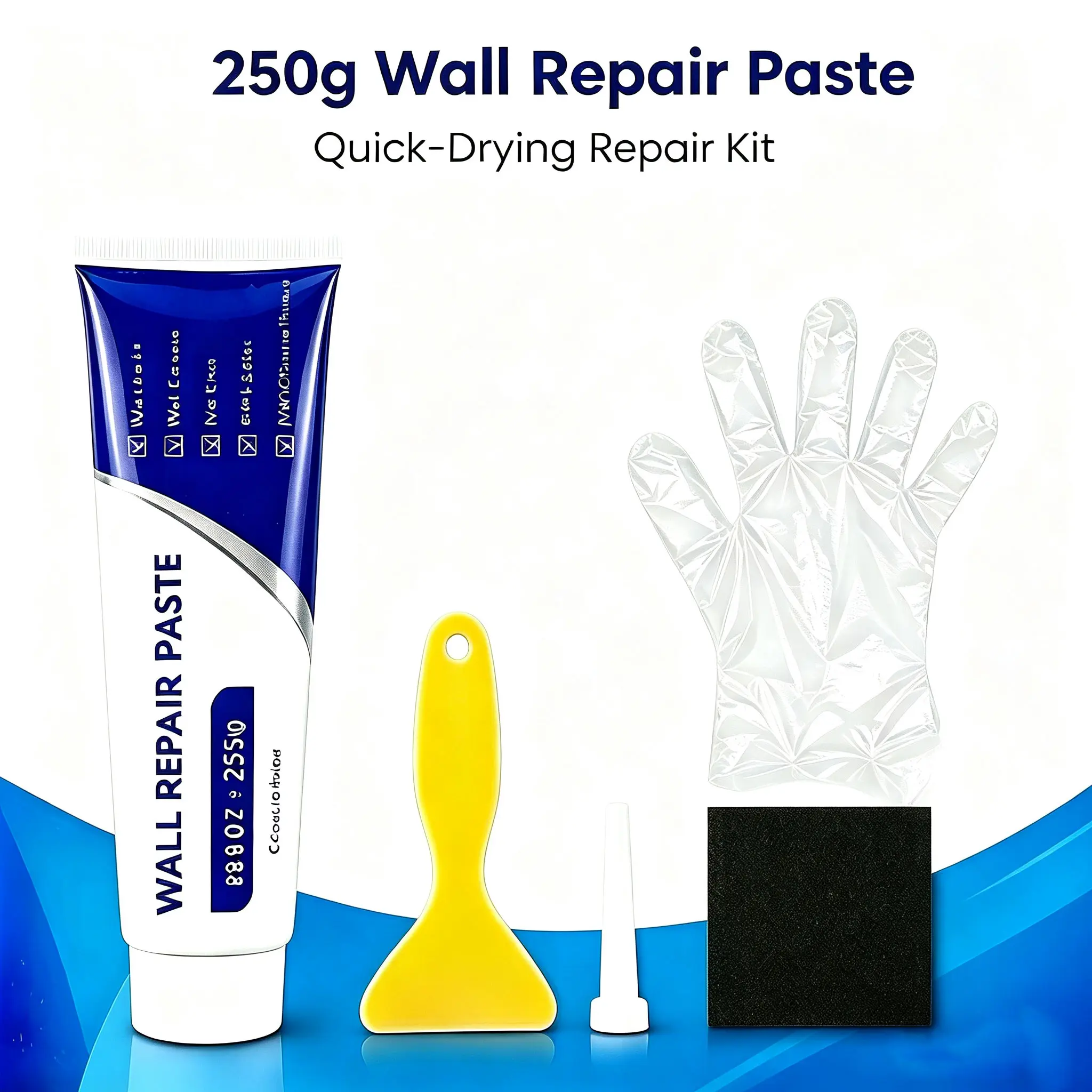 Wall Repair Paste Kit for Renters, Drywall Spackle with Tools for Nail Holes, Cracks, Dents & Peeling Paint