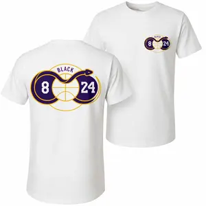 Men's Pure Short-Sleeve Shirt With Basketball 8 Black Print-A Unisex Casual Style Perfect For Spring And Summer; Featuring A Cool Graphic Design And A Classic Crew Neck, Suitable For All Four Seasons.