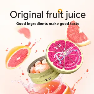 Juice Flavoured Iced Hard Candy - Pink Grapefruit & Cantaloupe & Strawberry & Peach Flavours