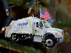 Trump 2025 Garbage Truck Ornament, Trump Christmas Ornament, Patriotic Christmas Decor, Trump Truck, Make America Great Again Ornament