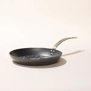 Made In Cookware, Seasoned Carbon Steel Grill Frying Pan, 12", Induction Compatible, Crafted in Sweden - 1 Pack Stainless