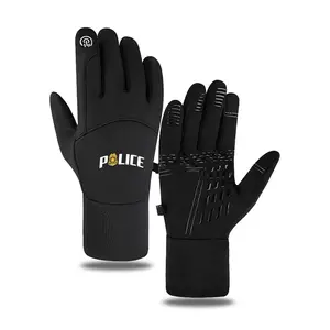 Police Badge Printed Winter Warm Nonslip Touchscreen Gloves Outdoor Sports Suitable for Law Enforcement Officers Christmas New Year Thanksgiving Gift