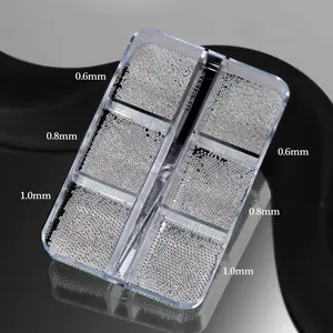 Nail Art Caviar Beads 6 Grid - Silver