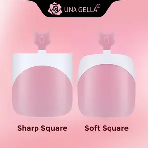 UNA GELLA French Toe Nail Press Ons, Pre-Etched 15 Sizes 180Pcs Sharp  / Soft Square X-Soft Pink Press On Toenails False Toes Soft Gel Square Full Cover Fake Toenails for Nail Extensions DIY Salon Pedicure