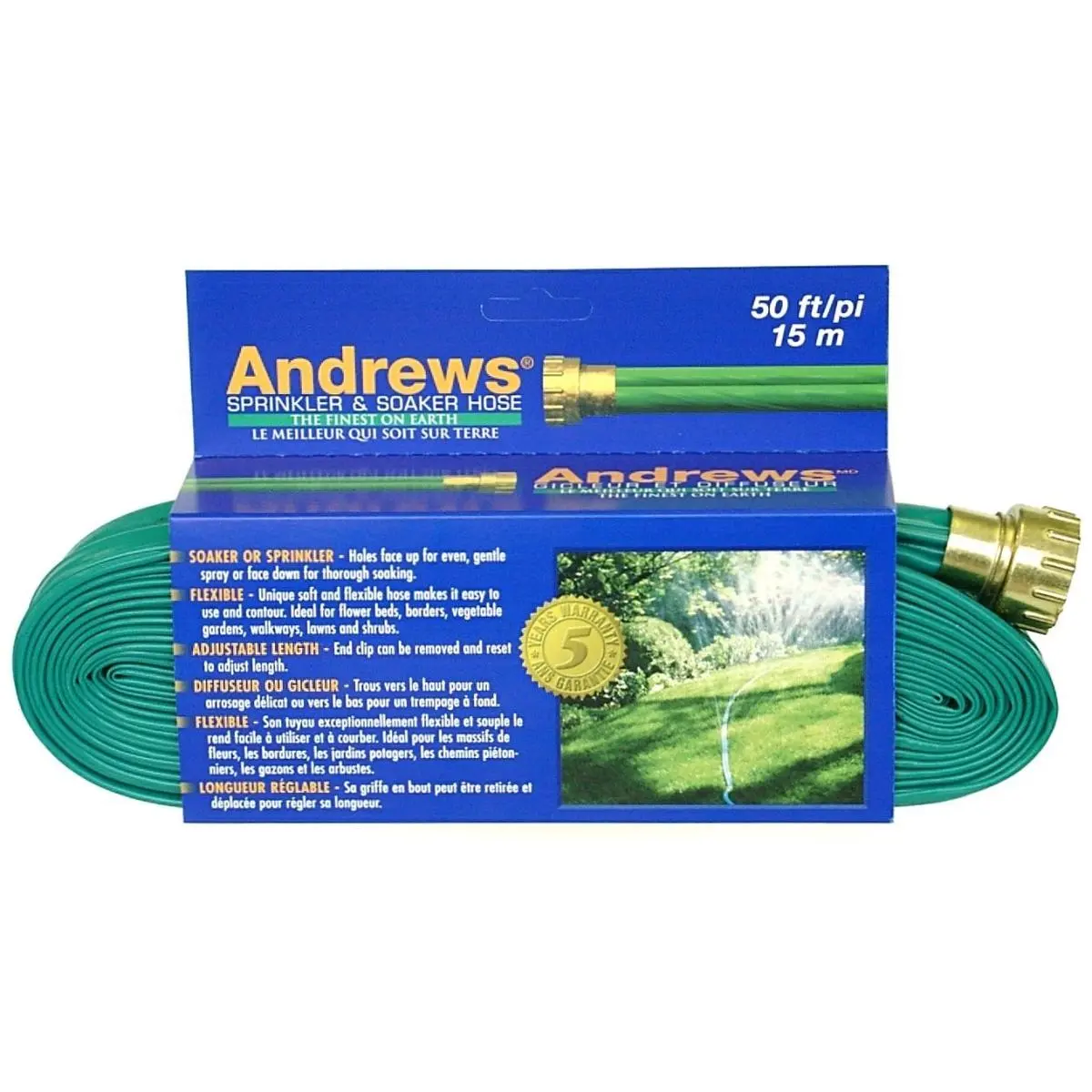 AM Andrews 10-12348 50 ft. Sprinkler Hose, Opaque Green