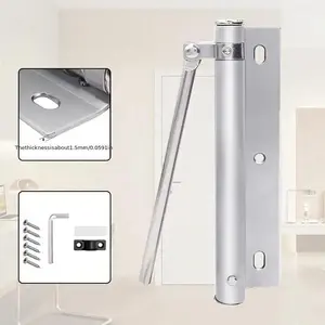 400 Series Stainless Steel Automatic Door Closer, Adjustable Spring, Silent Operation, Hidden Closing Mechanism for Residential Use