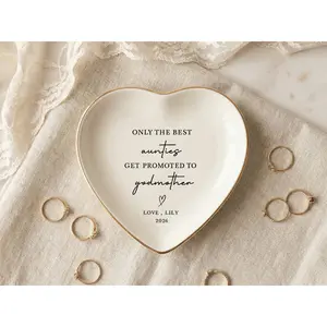 Custom Godmother Ring Dish, Personalized Godmother Proposal Gift, Custom Jewelry Tray, Auntie Promoted To Godmother Ring Holder Keepsake