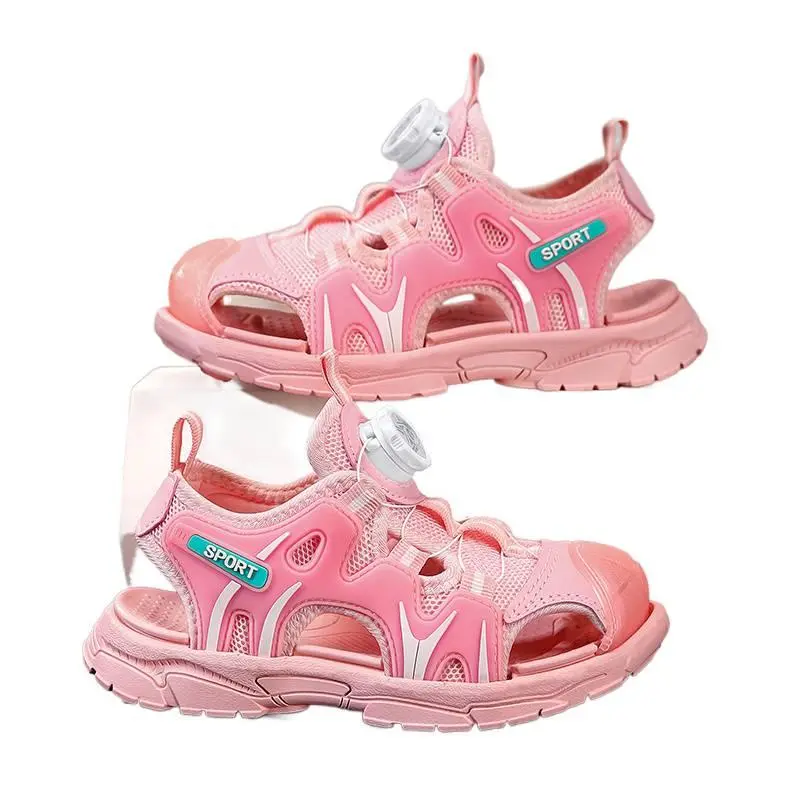 Outdoor Sports Sandals with Casual Fabric Straps and Thick EVA Platform Sole, Unlined Summer Style for Beach Walking, Leather