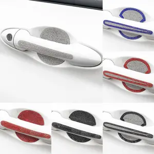 10pcs Car Door Handle Bowl Sticker, Rearview Mirror Protection, Anti-Scratch, Scratch Cover, Sparkling Diamond Body Protector Film, Car Accessories