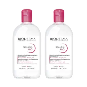 Bioderma 2 Pack Sensibio H20- 16oz  Makeup Remover Cleanser for Sensitive Skin - Cucumber Extract - Alcohol-Free - Hypoallergenic & Non-Comedogenic