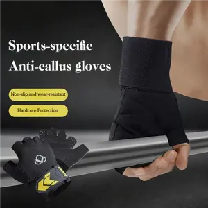 2 sports fitness gloves, non-slip and wear-resistant, breathable and not stuffy sweat, thickened soft cushion in the palm of the hand, improved grip, effectively prevent calluses, suitable for weightlifting, bench press and other heavy palm protection