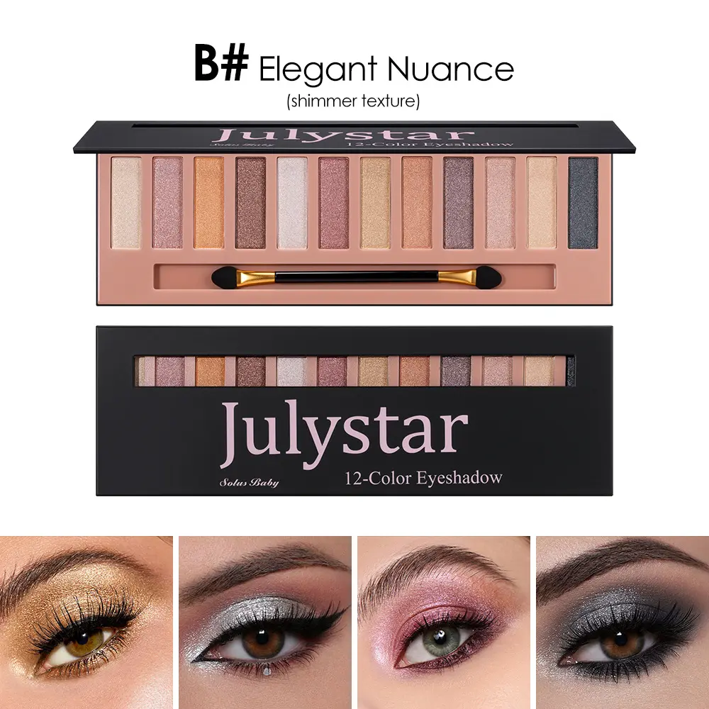 12-shade matte earth tones, with subtle shimmer for highlighting and smoky eye makeup, perfect for parties. A basic neutral eyeshadow and face makeup palette.