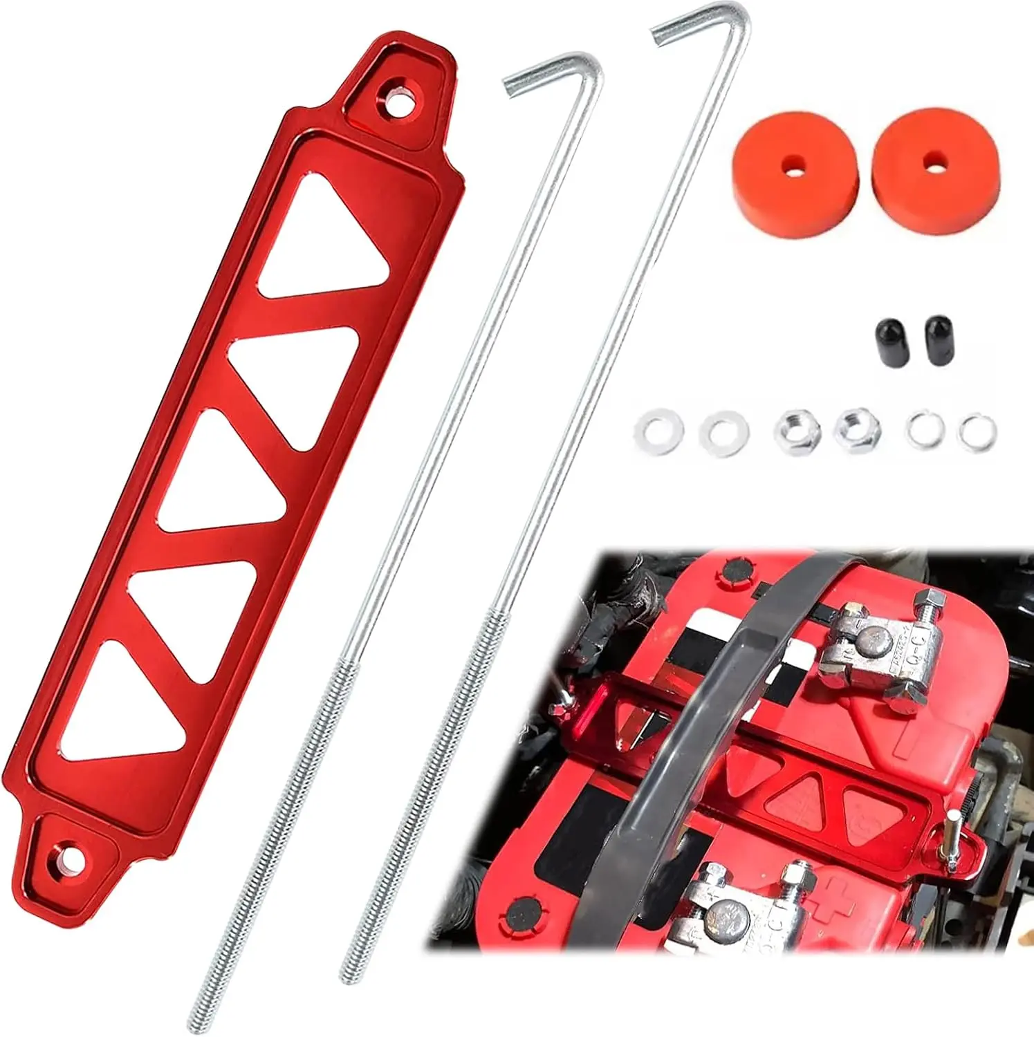 Aluminum Alloy Battery Tie Down Bracket, Hold Down Bracket Holder,Car Accessories.