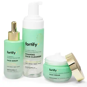 3-Piece Fortify Skincare Set: Cleanser, Serum & Cream – Daily Hydration & Care