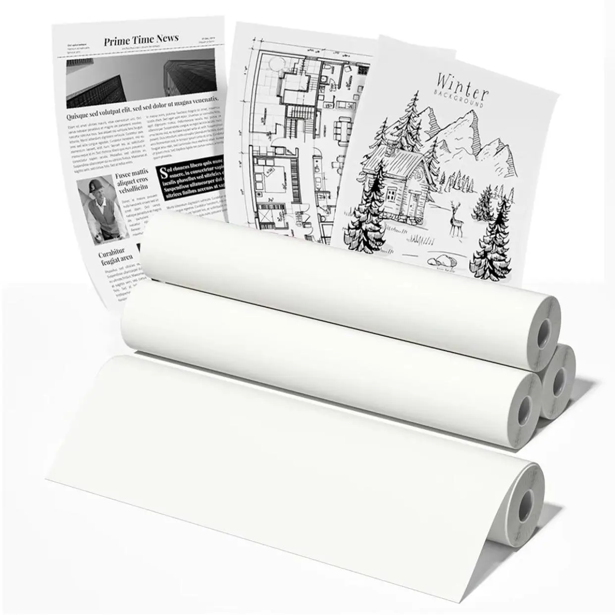 A4 Thermal Printer Paper, Portable Thermal Printer Paper, Office Stationery & Supplies for Home School Office, Drafting Paper, Drawing Paper, Printing Paper