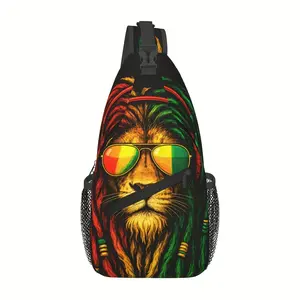 Crossbody Chest  Hiking  Reggae Lion Shoulder  Folding Large Capacity Fashion Durable Can Be Used For Shopping, Work, Leisure Travel Beach  Fishing  Travel Accessories  For School Back Christmas Gifts bag backpack