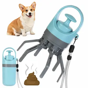 Compact Pet Poop Scooper Equipped with 1 Count Bag Dispenser (Random Color), Park Street & Outdoor Dog Walking, Portable Pet Sanitary Tool, Space-Saving Leak-Proof Hygienic Pet Product