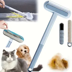 Dual-Action Pet Hair Remover Brush, Heavy-Duty Washable Reusable, Gentle No-Damage Cleaning, Ideal for Carpets, Sofas, Furniture