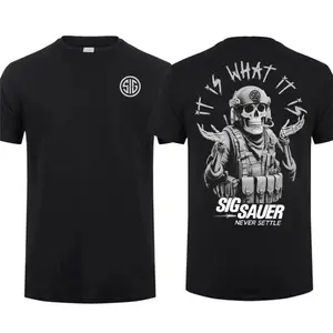 It Is What It Is Sig Sauer Never Settle T-Shirt, Military Style, Unisex Short Sleeve Casual 100% Cotton, Tactical Gear, Menswear, Streetwear