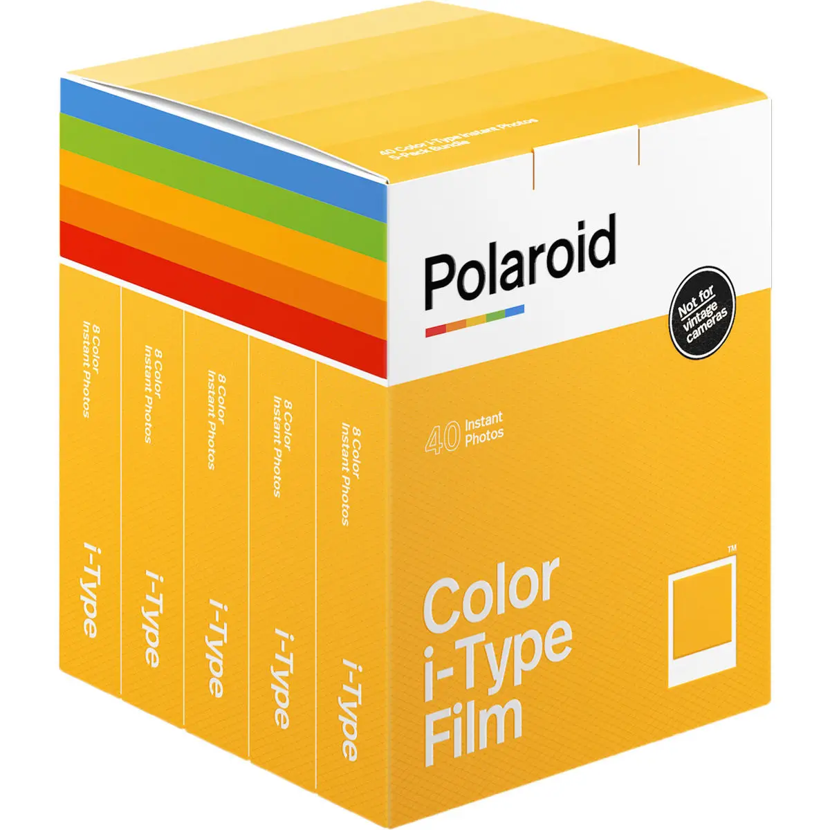 Polaroid Color i-Type Instant Film, 8 Exposures, 5-Pack