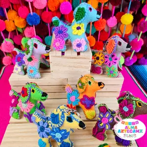 Plush Puppy Keychain /Handmade In Mexico Llavero Mexicano