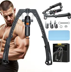 WAKISA Twister Arm Trainer, 3-in-1 Hydraulic Power Chest Workout Equipment with Ab Roller Wheels and Hooks, 22-440Lbs Adjustable Strength Training Machine for Home Gym Full Body Workouts