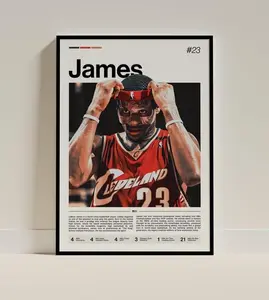 LeBron James Poster, NBA Basketball Print, Sports Artwork, James Lakers NBA