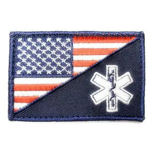 PakedDeals USA Flag EMS Nurse Medical Morale Patch Hook & Loop Gear Bag Tac Vest Police