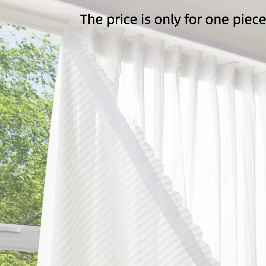 1pc Korean French Non-Perforated Curtains, Self-Adhesive Sunscreen Curtain for Bookshelf, Hook and Loop Fastener Room Decor Easy Install Curtain