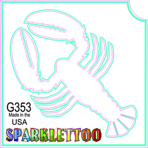 212 MAIN Glitter Tattoo Stencil Cosmetics Kit - Ruby Red Paint G353-2, 1.5x2.3x2.3 in 2-Ply Lobster Stencil, Glitter Effect, Easy to Use, FDA Safe, 100-Pack for Men's Costumes, Special Occasions