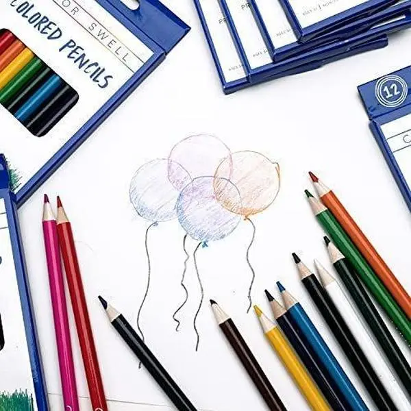 Color Swell Bulk Colored Pencils Packs 120 Sets 12 Count Assorted Vibrant Pre-Sharpened Colors 360 Total Perfect for Kids, Home School , Excellent Gifts  for Birthday, Halloween, Christmas Gift.