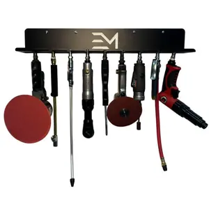 Air Tool Organizer: Steel Rack with Pneumatic Tool Hanger Holds 9 Tools Matte Black Finish Made in Ohio USA Efficient Storage Solution