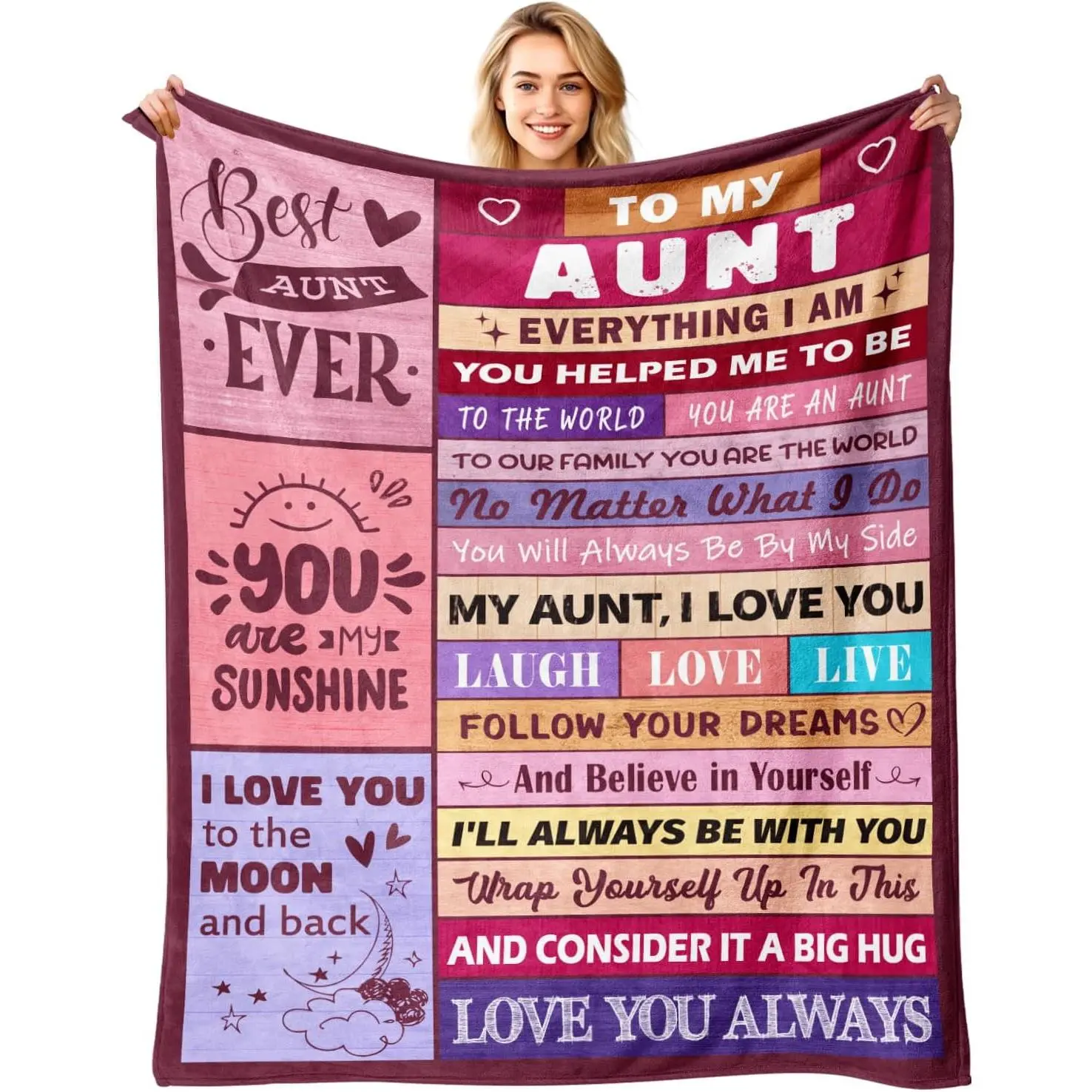 Aunt Gifts - Gifts for Aunt from Niece Nephew - Best Aunts Ever Gift - Great Aunts Gifts - Auntie Gift for Women - Christmas Valentines Day & Mothers Day Birthday - to My Aunt's Blanket