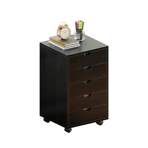 Five-drawer chest of drawers, wheeled storage unit, mobile dressing table, suitable for office and home use, metal drawer slides, anti-tipping device, simple and stylish design - suitable for office and home use. Standing Rolling Desk