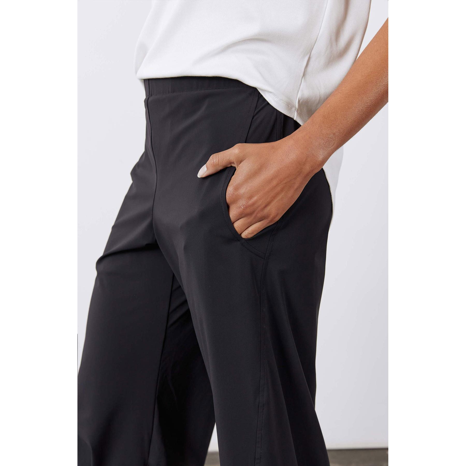 JGS1996 Women's Mid Rise Barrel Pants Elastic Back Waist Tapered Trousers with Side Pockets Baggy Lounge Bottoms True to Size for Daily Travel & Back to School Breathable Fabric