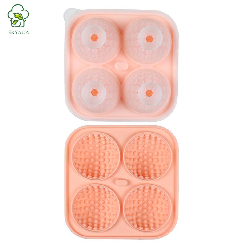 Ice hockey and whiskey ice cube maker Golf ice maker Interstellar-grade silicone ice cube maker with lid and funnel, suitable for chilling cocktails, whiskey, wine, coffee, and juice drinks cube mold