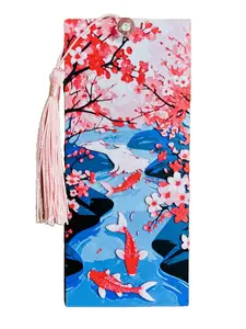 3D Textured Bookmark with Cherry Blossom & Koi Design - Free Domestic Shipping Included