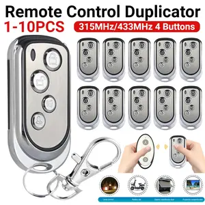 1-10PCS 433MHz Smart Copy Duplicator Remote Control 4 Button Electric Garage Door Gate Remote Cloning 315MHz Transmitter
