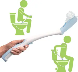 Toilet Aid - Personal Bottom Wiping Tool, Bathroom Mobility Aid for Disabled, Elderly, and Surgery Recovery - 18" long wand with hygienic cover